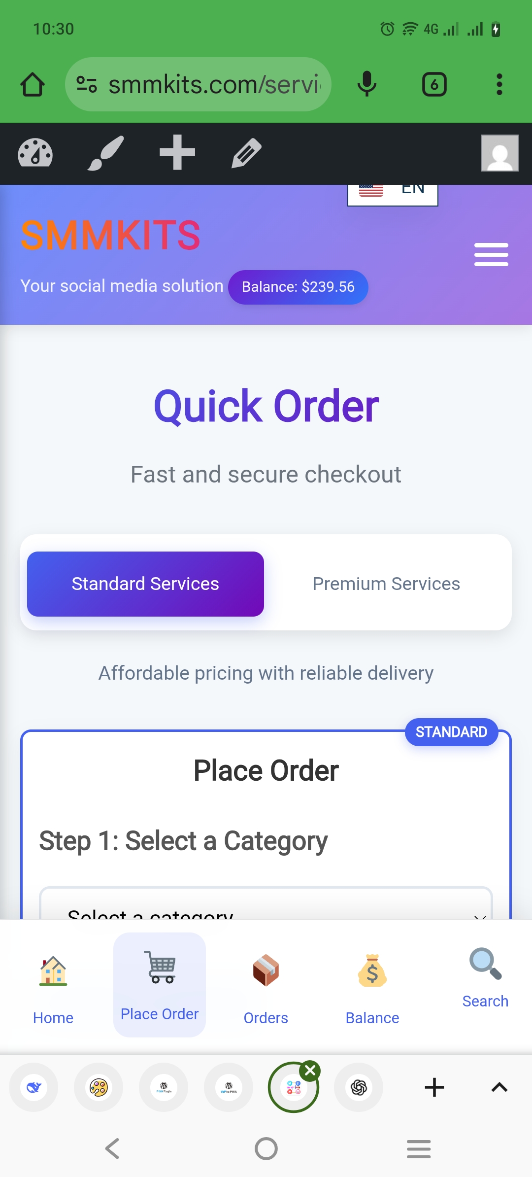 Screenshot of SMMKits App